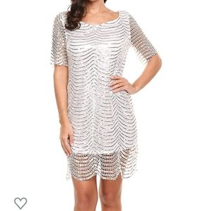 Women's holiday wedding dress shimmer shiny M/L